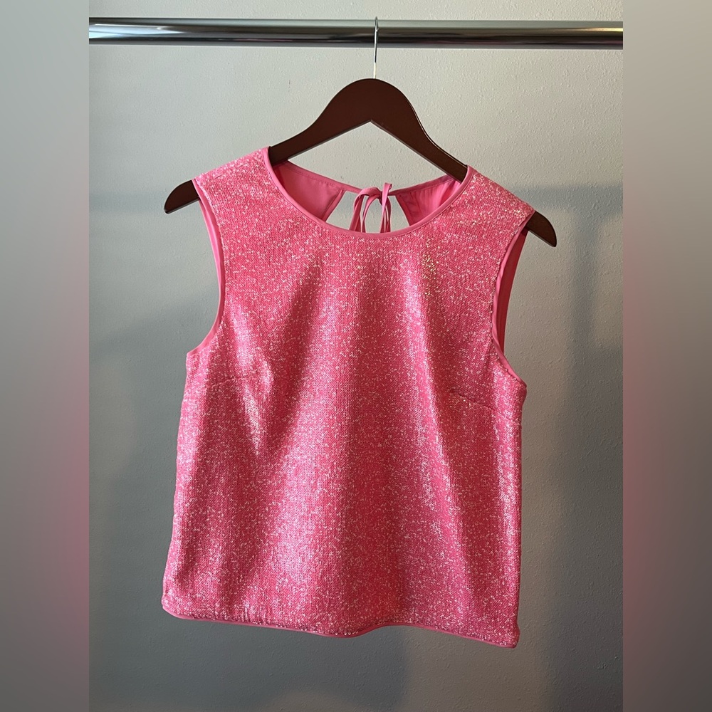RACHEL Rachel Roy Sequin Pink Sleeveless Blouse